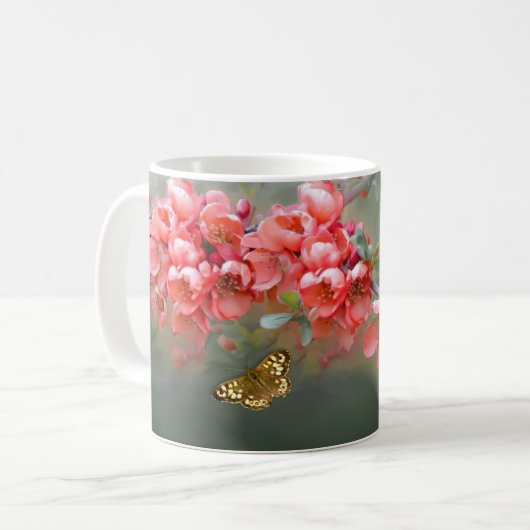 Japans ornamental Quince met bijbelcitaat Koffiemok (Voorkant links)