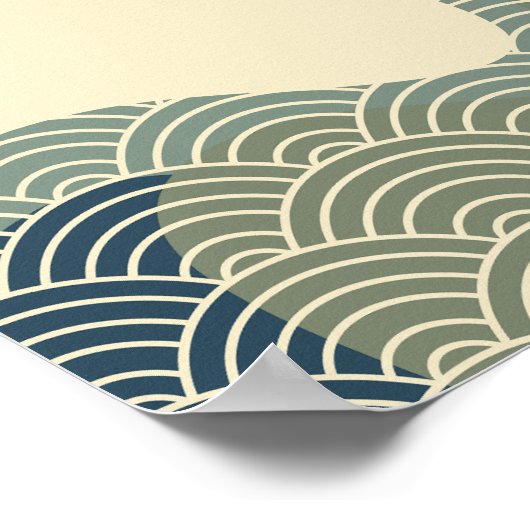 Japans oud Boho Chic Natuur Landscape Mun Poster (Hoek)