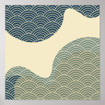 Japans oud Boho Chic Natuur Landscape Mun Poster