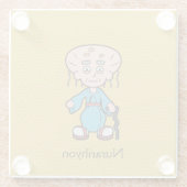 Japans oud Man Nurarihyon: Cartoon Yokai Glazen Onderzetter (Achterkant)