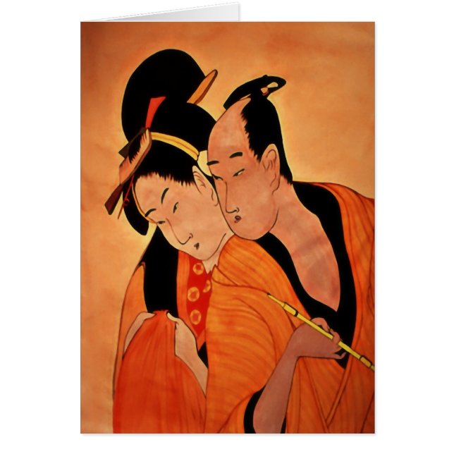 Japans paar blanco notelets / kaarten (Voorkant)