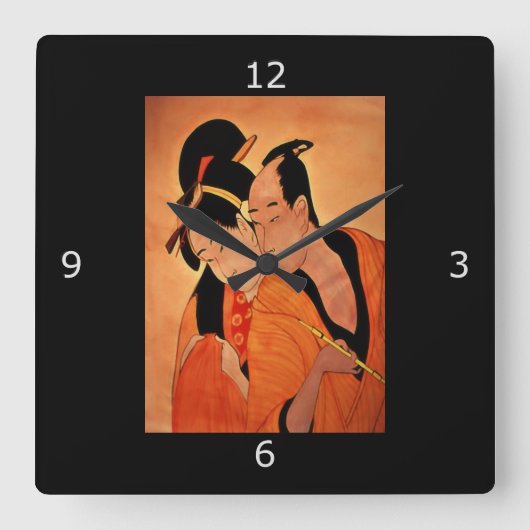 Japans paar vierkante klok (Voorkant)