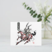 Japans paard samurai art paardrijkskunde briefkaart (Staand voorkant)