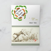 Japans paard samurai art paardrijkskunde feestdagen kaart (Binnen)