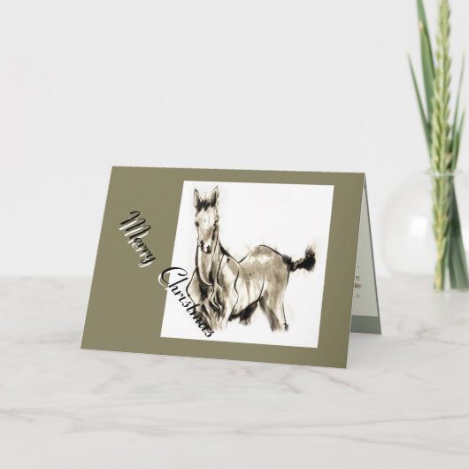 Japans paard samurai art paardrijkskunde feestdagen kaart (Voorkant)