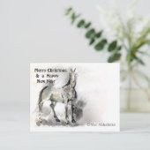 Japans paard samurai art paardrijkskunde feestdagenkaart (Staand voorkant)