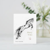 Japans paard samurai art paardrijkskunde feestdagenkaart (Staand voorkant)