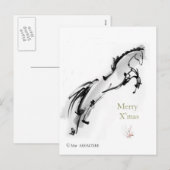 Japans paard samurai art paardrijkskunde feestdagenkaart (Voorkant / Achterkant)