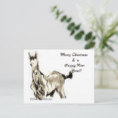 Japans paard samurai art paardrijkskunde feestdagenkaart (Staand voorkant)