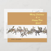 Japans paard samurai art paardrijkskunde feestdagenkaart (Voorkant / Achterkant)