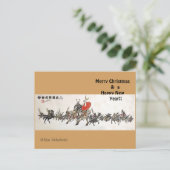 Japans paard samurai art paardrijkskunde feestdagenkaart (Staand voorkant)