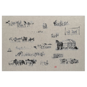 Japans paard samurai art paardrijkskunde stof