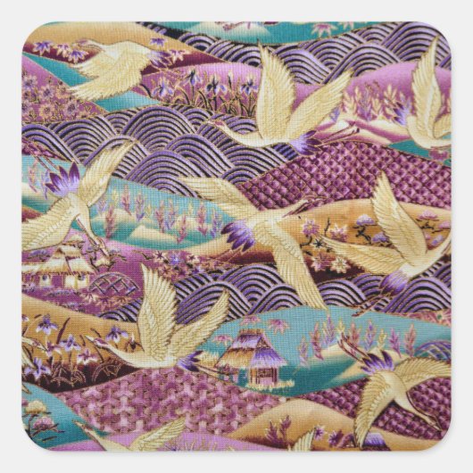 Japans Paars voor traditioneel ontwerp Vierkante Sticker (Voorkant)