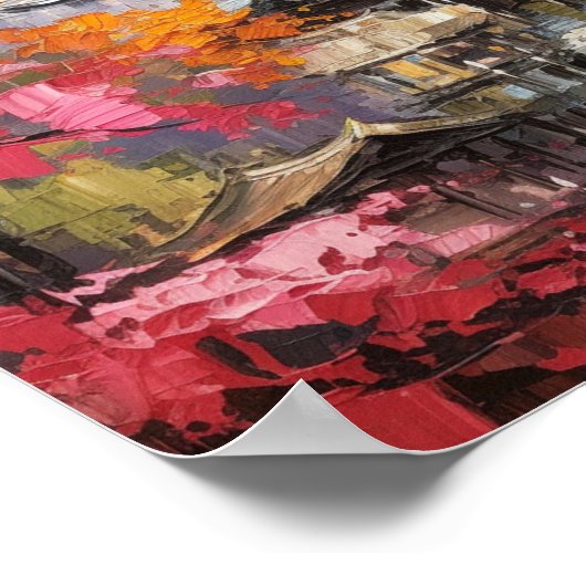 Japans Pagode Olieverfschilderij Poster (Hoek)