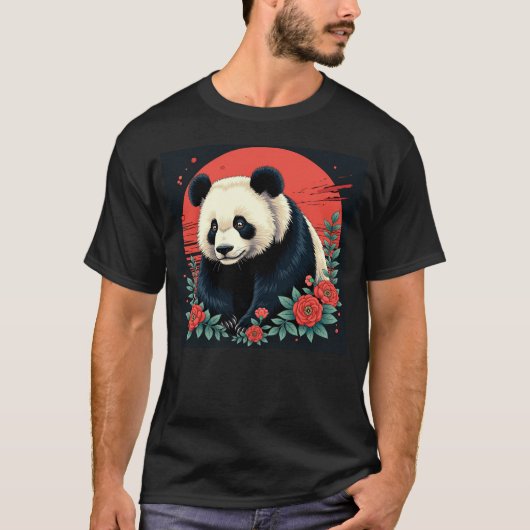 Japans Panda Art Graphic T-shirt (Voorkant)