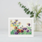 Japans Pansy Woodblock Print Briefkaart (Staand voorkant)