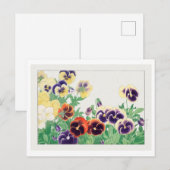 Japans Pansy Woodblock Print Briefkaart (Voorkant / Achterkant)