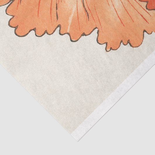 japans papaver decoupaging rood Sinaasappel Tissuepapier (Detail)