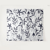 Japans patroon blauwe bamboe bladeren wandkleed (Voorkant (horizontaal))