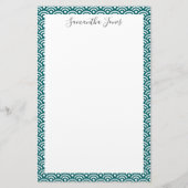 Japans patroon Blauwgroen | Gepersonaliseerd Briefpapier (Voorkant)