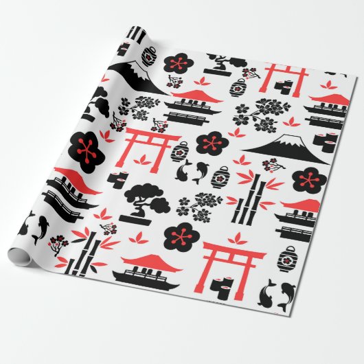 Japans patroon cadeaupapier (Uitgerold)