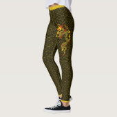 Japans Patroon & Dragon Zwart Leggings (Links)