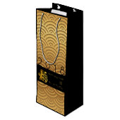 Japans patroon Gold Dog 2018 Wine Gift Bag Wijn Cadeautas (Achterkant Gekanteld)