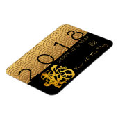 Japans patroon Gold Dog Year 2018 P Magnet Magneet (Linkerzijde)