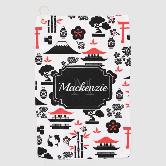 Japans patroon golfhanddoek (Voorkant)