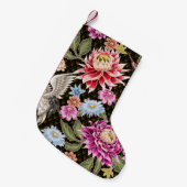 Japans patroon met bloemen en witte kranen kleine kerstsok (Voorkant (Hangend))