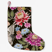 Japans patroon met bloemen en witte kranen kleine kerstsok (Voorkant)