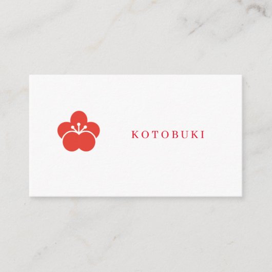 Japans patroon Plum blossom visitekaartje (Voorkant)