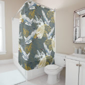 Japans patroon. Traditionele achtergrond van motie Douchegordijn (In situ)