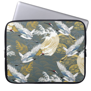Japans patroon. Traditionele achtergrond van motie Laptop Sleeve