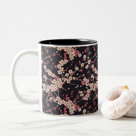Japans Patroon  Tweekleurige Koffiemok (Met donut)
