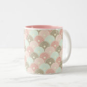 Japans  patroon tweekleurige koffiemok (Voorkant rechts)