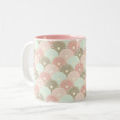 Japans  patroon tweekleurige koffiemok (Voorkant links)