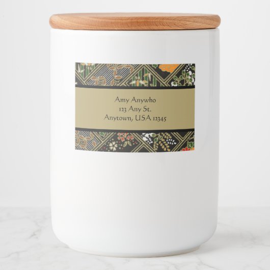  Japans patroon Voedselcontainer Etiket (Voorkant)