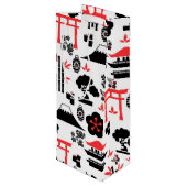 Japans patroon wijn cadeautas (Achterkant Gekanteld)