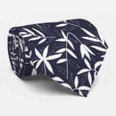 Japans patroon wit gestileerde bamboe bladeren stropdas (Opgerold)