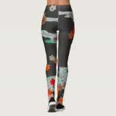 JAPANS PATROON ZWART GEDRUKTE LEGGINGS (Achterkant)