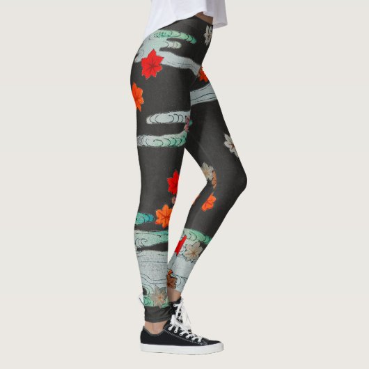 JAPANS PATROON ZWART GEDRUKTE LEGGINGS (Rechts)