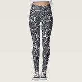 JAPANS PATROON ZWART-WIT Leggings (Voorkant)