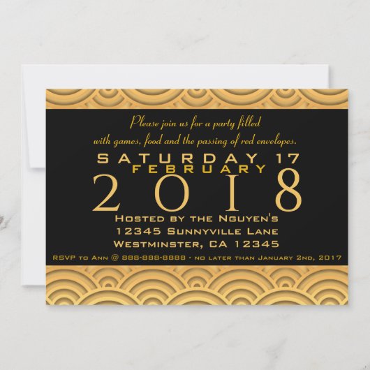 Japans patroongouden hondenjaar 2018 5x7 platte Ka Kaart (Achterkant)