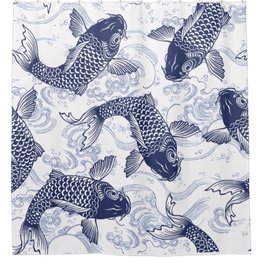 JAPANS PATTERN FISH IN WATER Shower Curtain Douchegordijn (Voorkant)