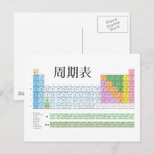 Japans periodiek systeem briefkaart (Voorkant / Achterkant)