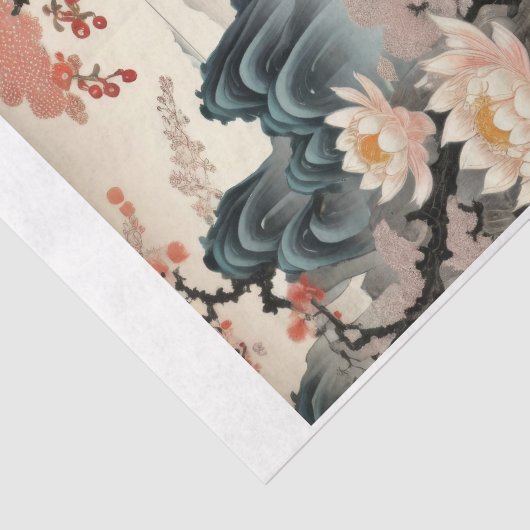 Japans perkament floreal fantasie tissuepapier (Detail)