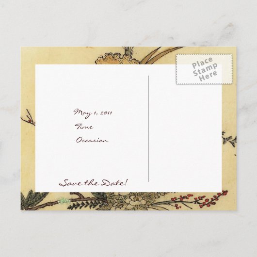 Japans perkament sparen de Datum Aankondigingskaart (Achterkant)