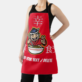 Japans personage eet noedels schort