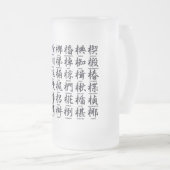 Japans personage voor de houtzwarte matglas bierpul (Voorkant rechts)